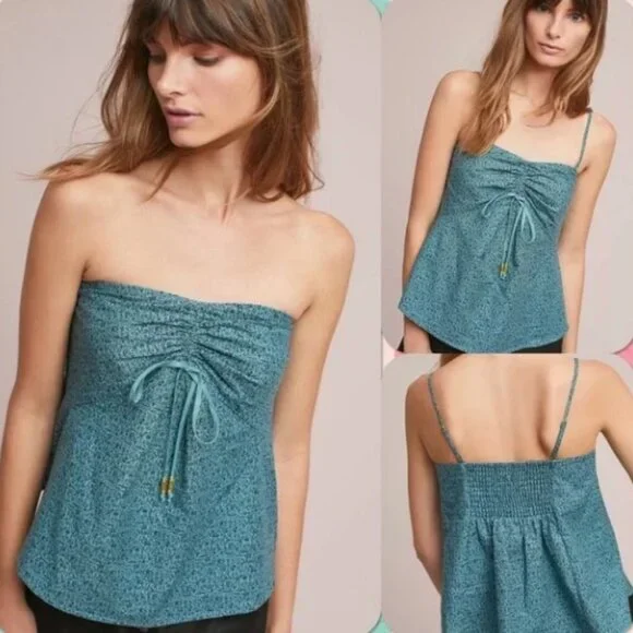 NWT Anthropologie MAEVE Convertible Tank Top Size 4 Blue Print Tube Top XS/S - Picture 2 of 10